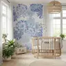 Intricate Blue Chrysanthemum Floral Wall Mural 8