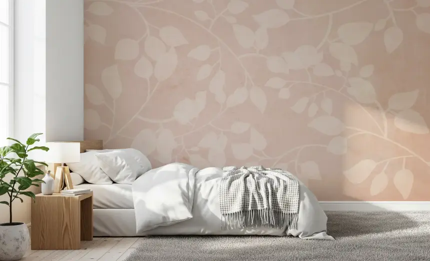 Botanical Embrace Blush Wall Mural