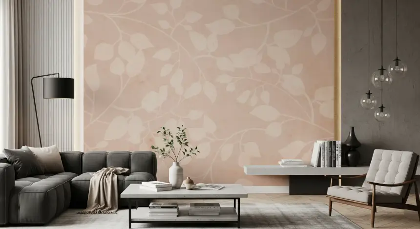 Botanical Embrace Blush Wall Mural
