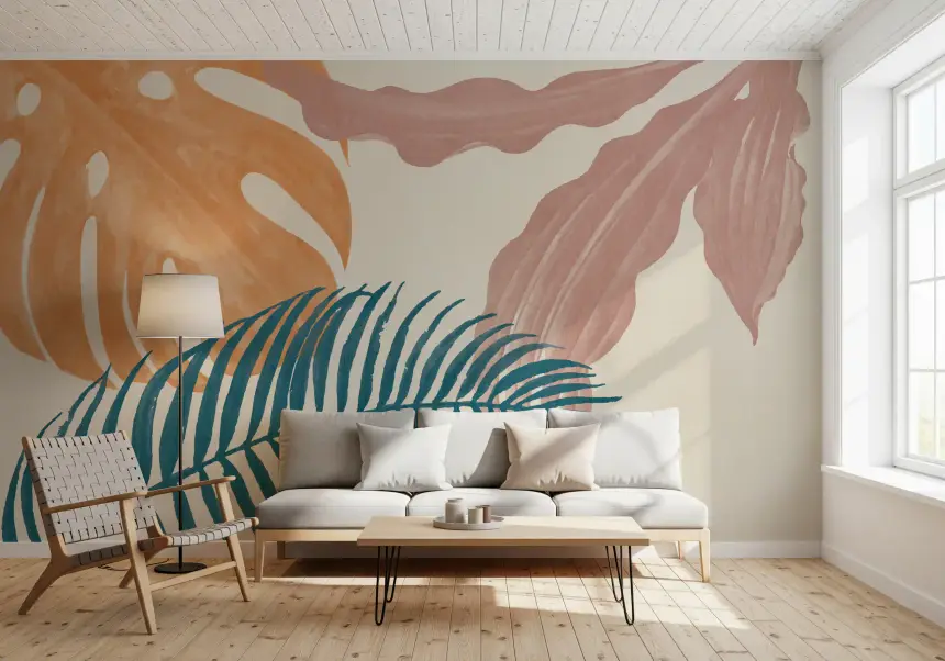 Subtle Botanical Flow Wall Mural
