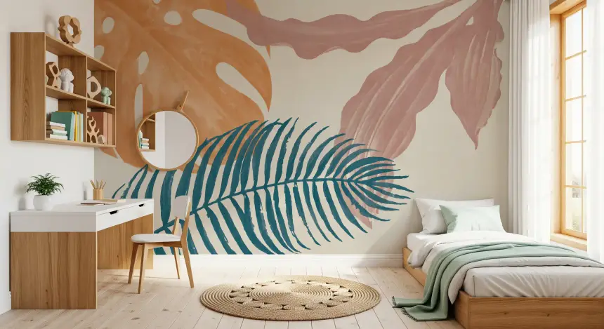 Subtle Botanical Flow Wall Mural