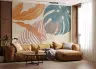 Muted Tropical Leaves Abstract Wall Mural 8