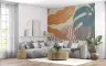 Muted Tropical Leaves Abstract Wall Mural 6