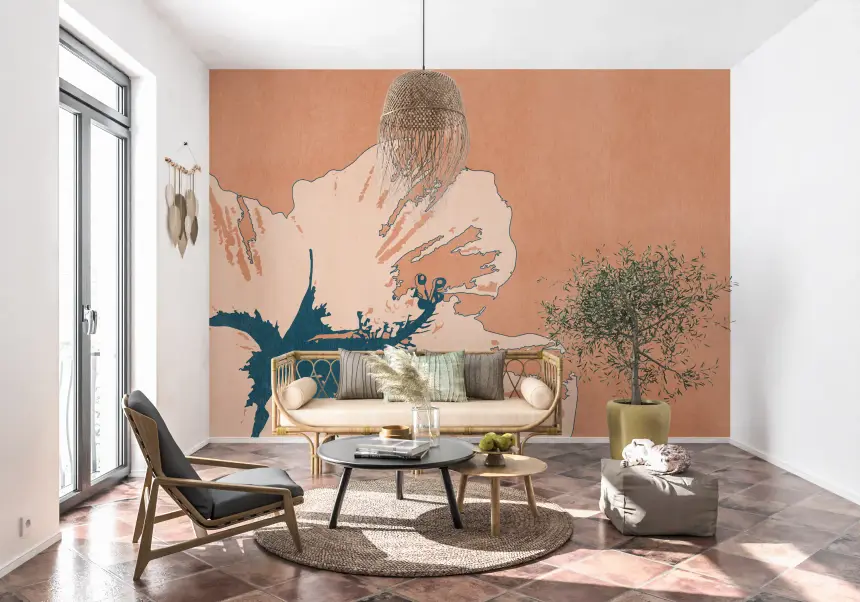 Tropical Ink Flower Wall Mural