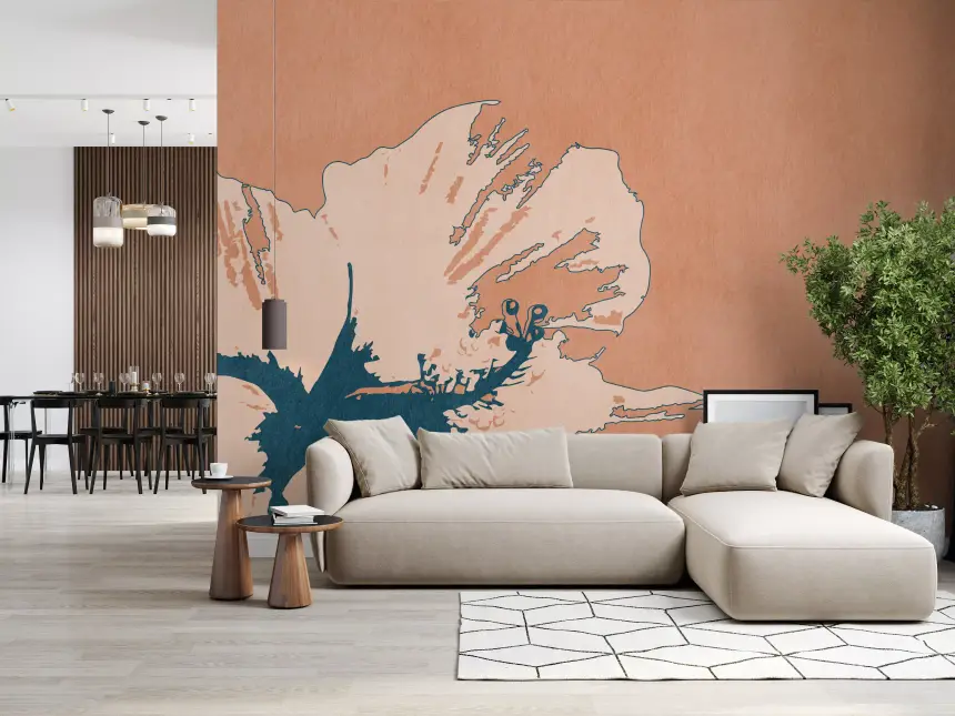 Tropical Ink Flower Wall Mural