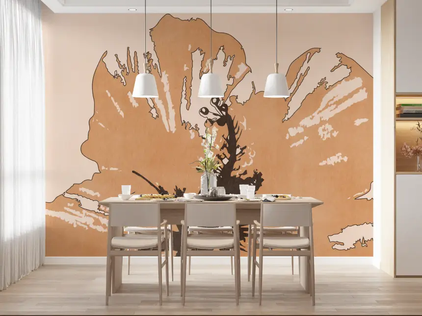 Terra Bloom Silhouette Wall Mural