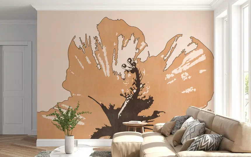 Terra Bloom Silhouette Wall Mural