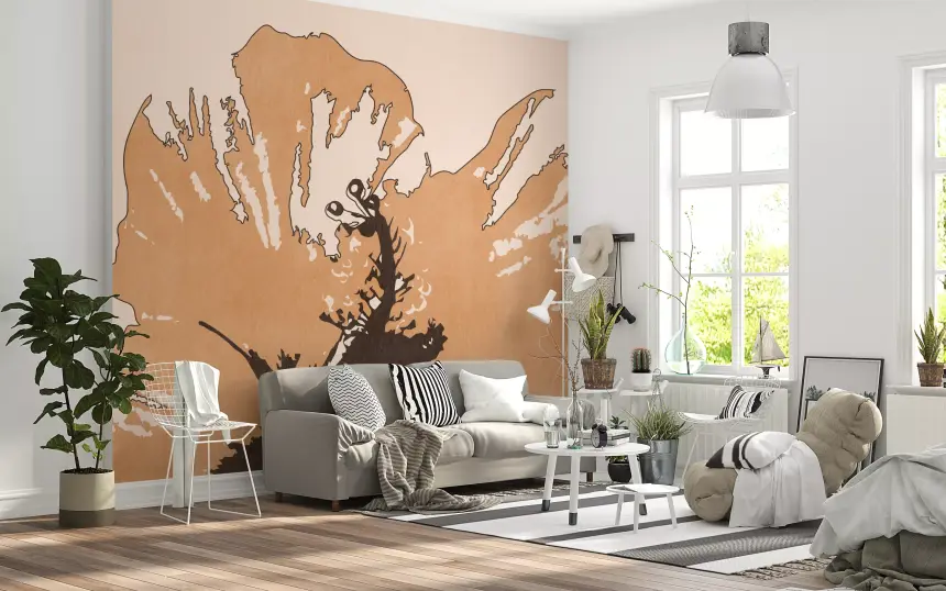 Terra Bloom Silhouette Wall Mural