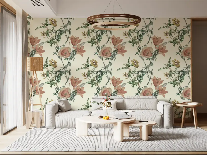 Vintage Botanical Flower Wallpaper