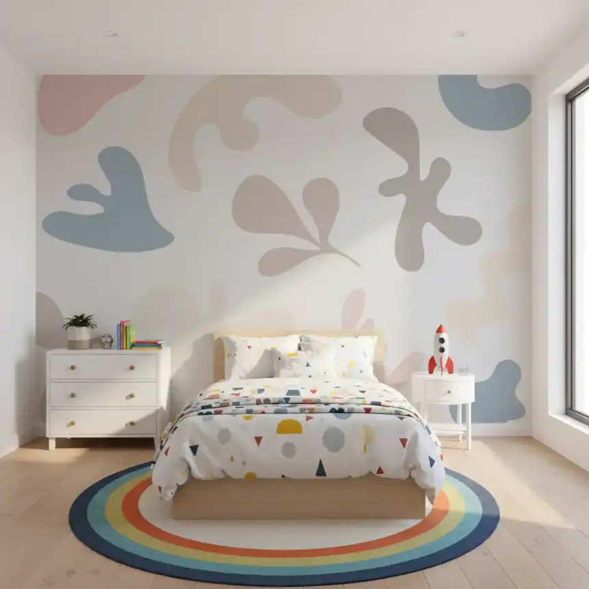 Soft Organic Shapes Wall Mural