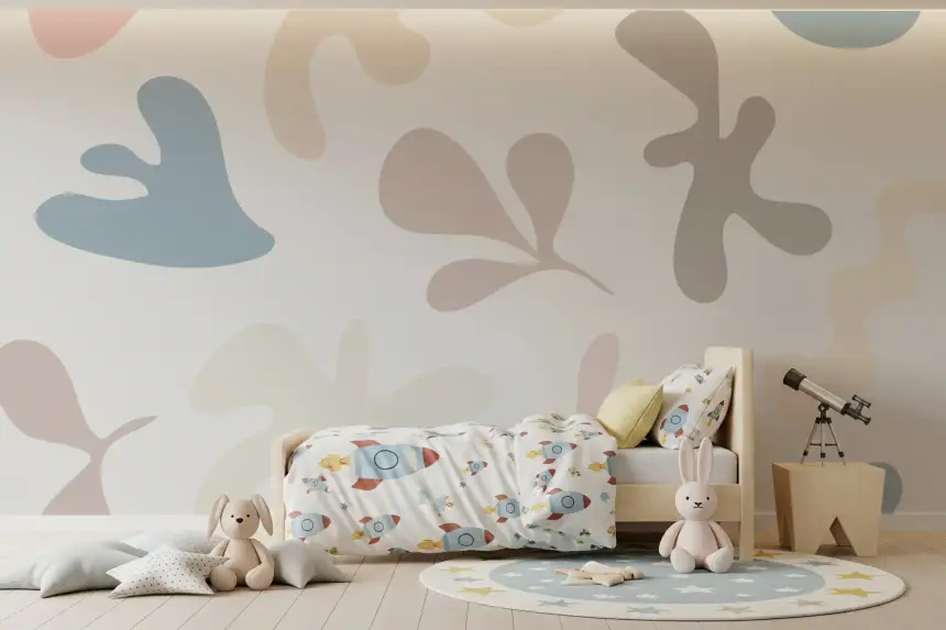 Soft Organic Shapes Wall Mural