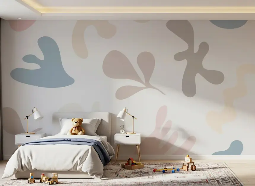 Soft Organic Shapes Wall Mural