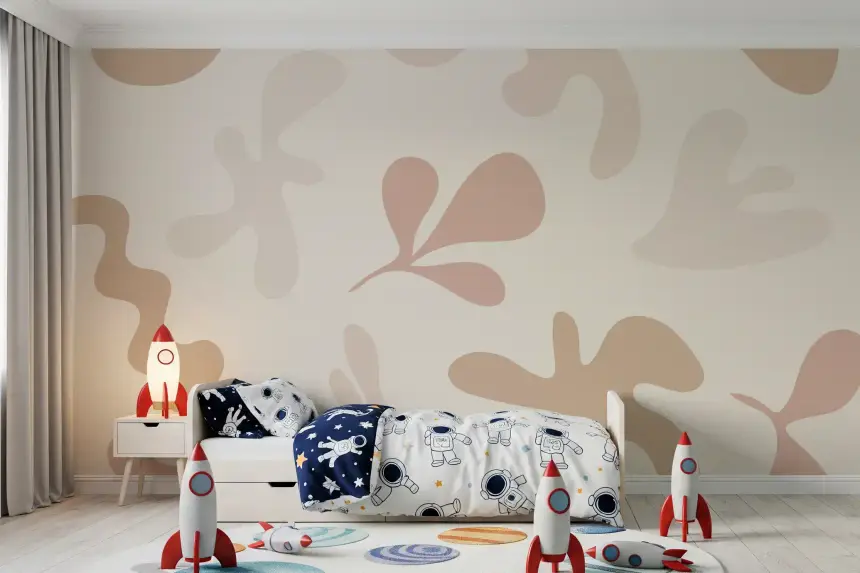 Organic Flow in Muted Tones Wall Mural