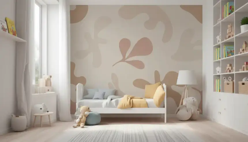 Organic Flow in Muted Tones Wall Mural