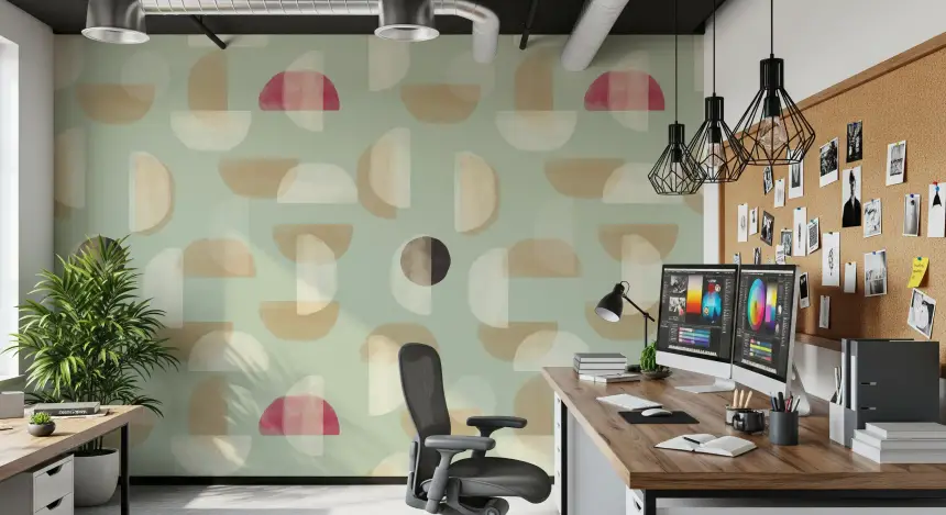 Soft Modern Shapes Wall Mural