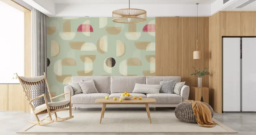 Soft Modern Shapes Wall Mural