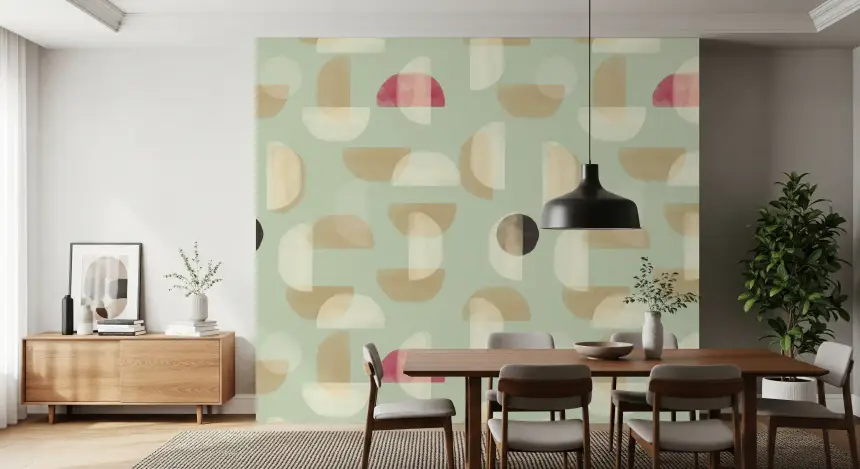 Soft Modern Shapes Wall Mural