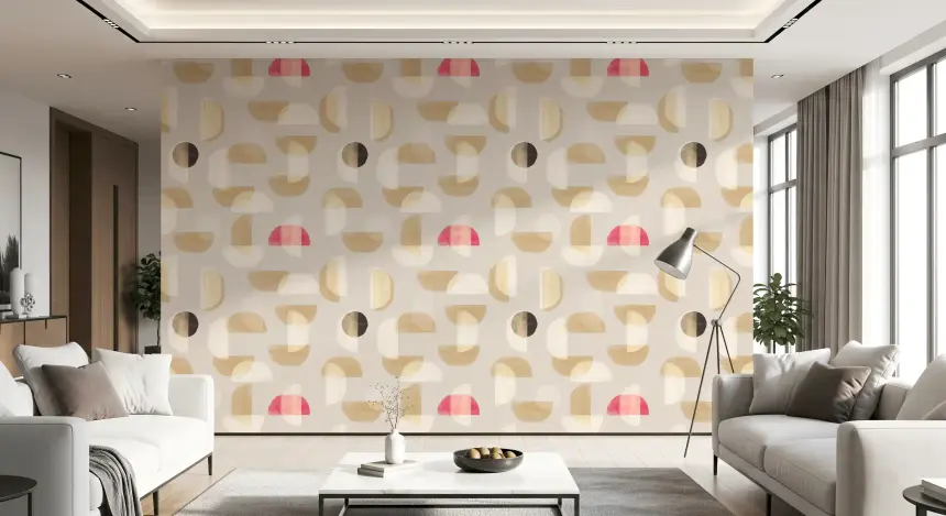 Abstract Whispering Shapes Wall Mural