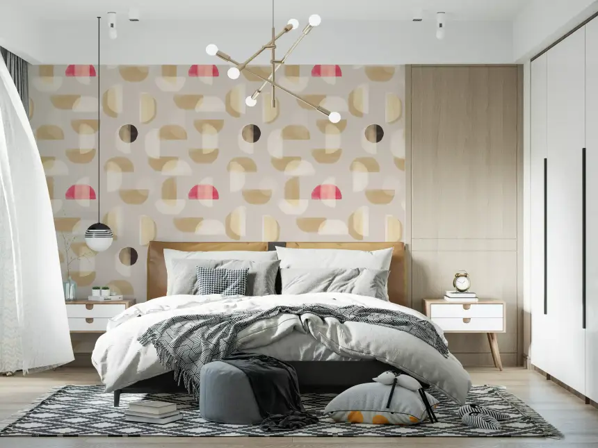 Abstract Whispering Shapes Wall Mural
