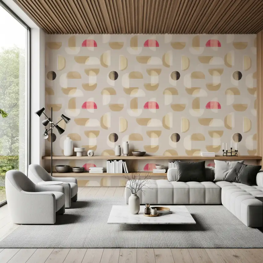 Abstract Whispering Shapes Wall Mural