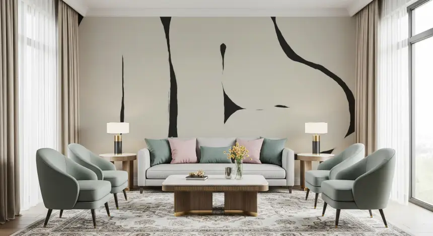 Abstract Flow: Neutral Curves Wall Mural