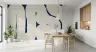 Abstract Organic Navy Blue and Beige Wall Mural 6