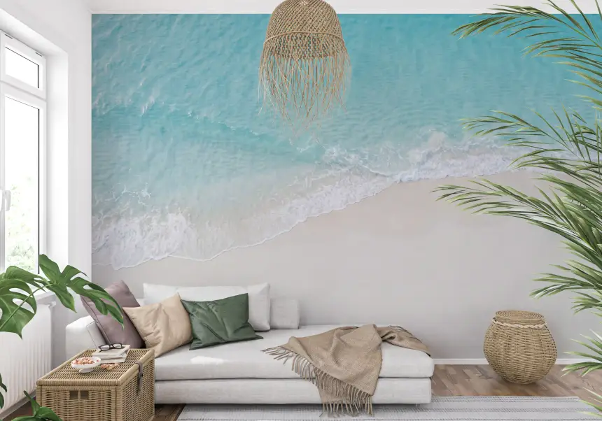 Coastal Serenity: Turquoise Waters & White Sand Wall Mural