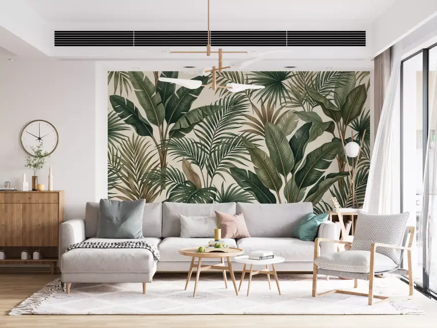Lush Tropical Foliage Wall Mural