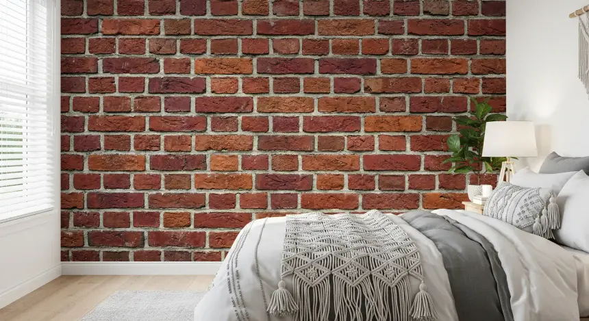 Rustic Red Brick Texture Wall Mural