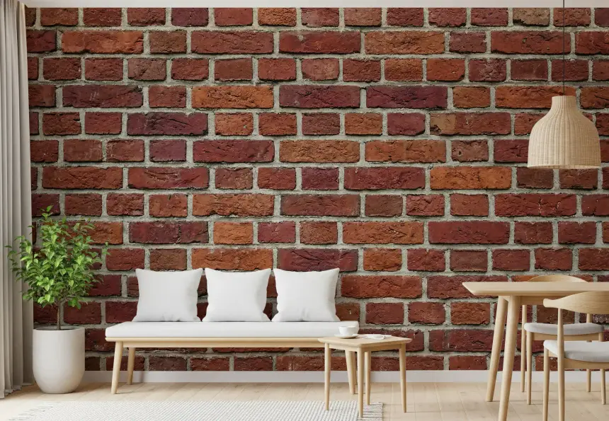 Rustic Red Brick Wall Mural