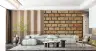 Heritage Gold Ochre Clay Brick Pattern Wallpaper 7