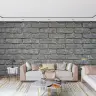 Charcoal Grey Industrial Brick Texture Wallpaper 7