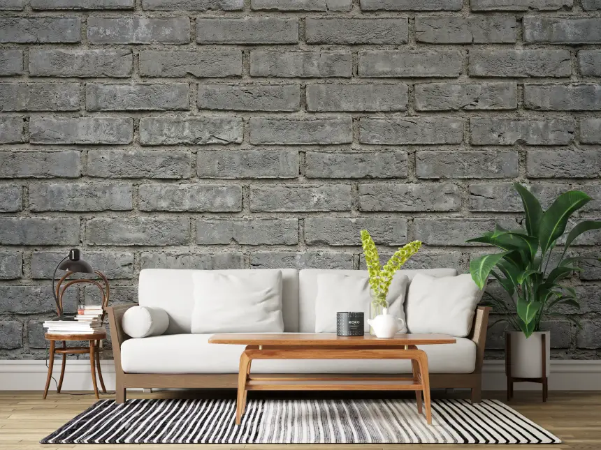 Urban Gray Brick Texture Wall Mural