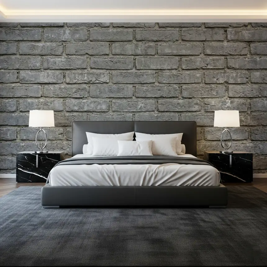 Urban Gray Brick Texture Wall Mural