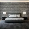 Charcoal Grey Industrial Brick Texture Wallpaper 6