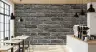 Rustic Charcoal Brick Wall Mural 6