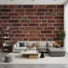 Authentic Rustic Red Brick Wall Texture Wallpaper 8