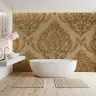 Opulent Gold Damask Scrollwork Wall Mural 8
