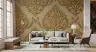 Opulent Gold Damask Scrollwork Wall Mural 7
