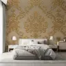 Opulent Gold Damask Floral Embossed Wallpaper 8