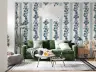 Vintage Violet Floral Stripe Wallpaper 6