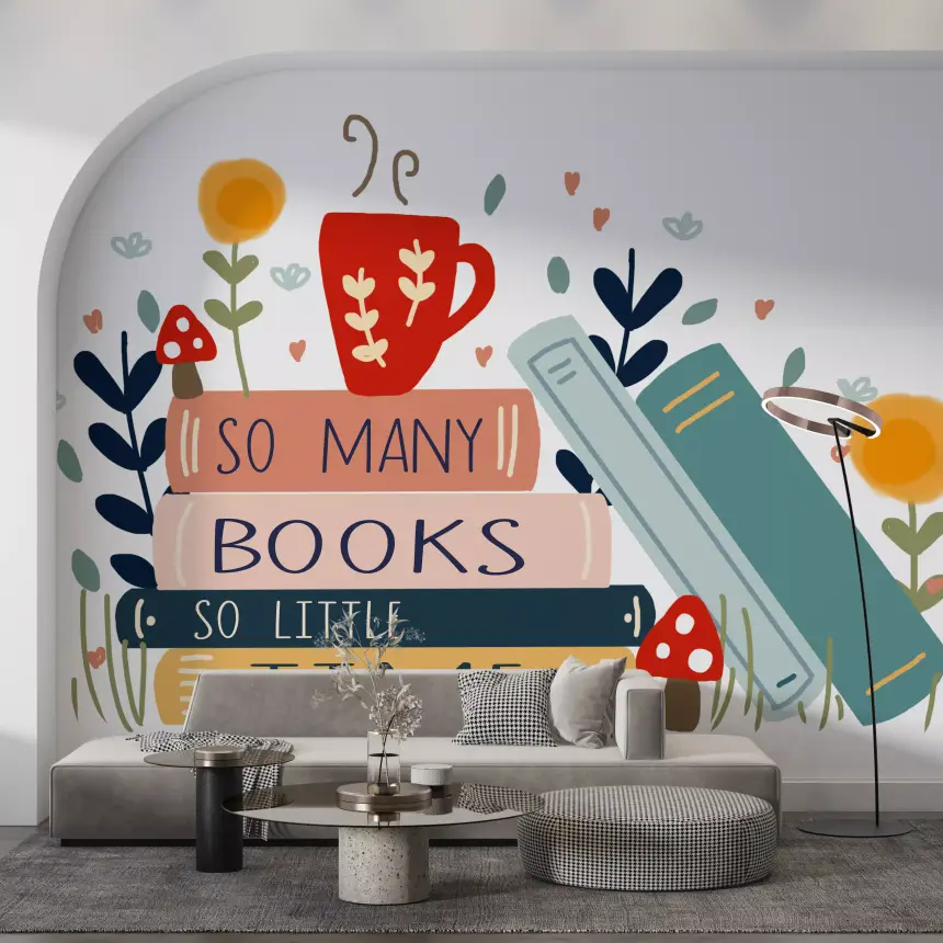 So Many Books, So Little Time Wall Mural