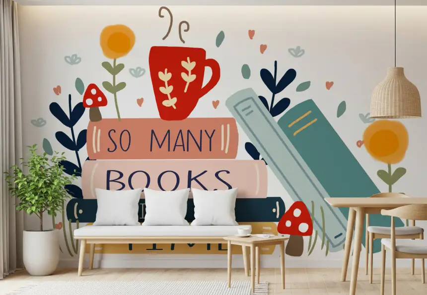 So Many Books, So Little Time Wall Mural