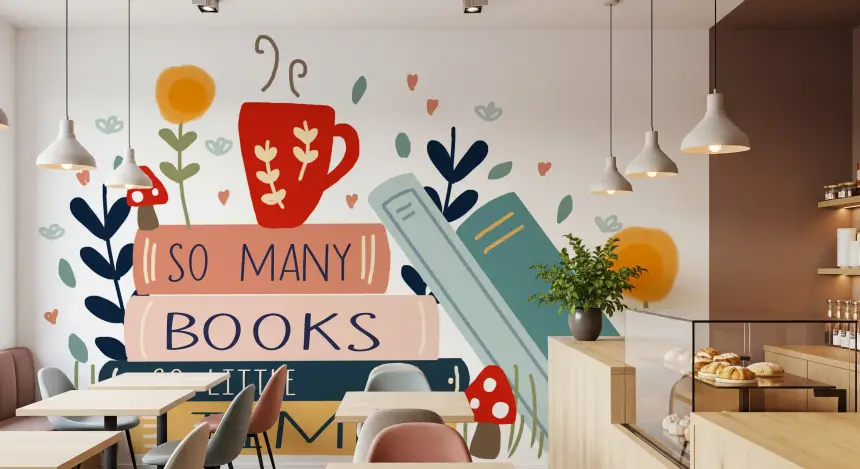So Many Books, So Little Time Wall Mural