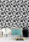 Modern Geometric Cat Silhouette Pattern Wallpaper 8