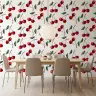 Watercolor Red Cherry Pattern Wallpaper 8