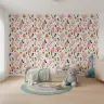 Blush Pink Mushroom and Ochre Leaf Sprig Wallpaper 7