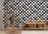 Whimsical Bat Checkerboard Kids Room Wallpaper 8