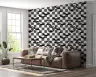 Whimsical Bat Checkerboard Kids Room Wallpaper 6