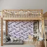 Playful Bat Silhouettes Checkerboard Wallpaper 8